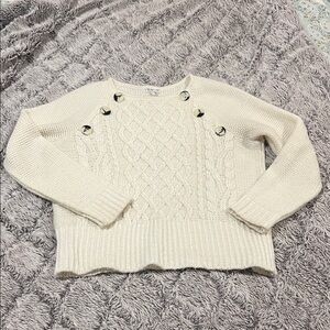 Ivory Button-Detail Sweater by Venus